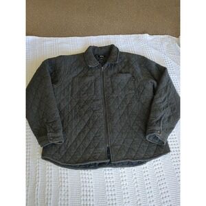 Stussy Mini Check Quilted Jacket Zip Sz XL Black Brown Blue